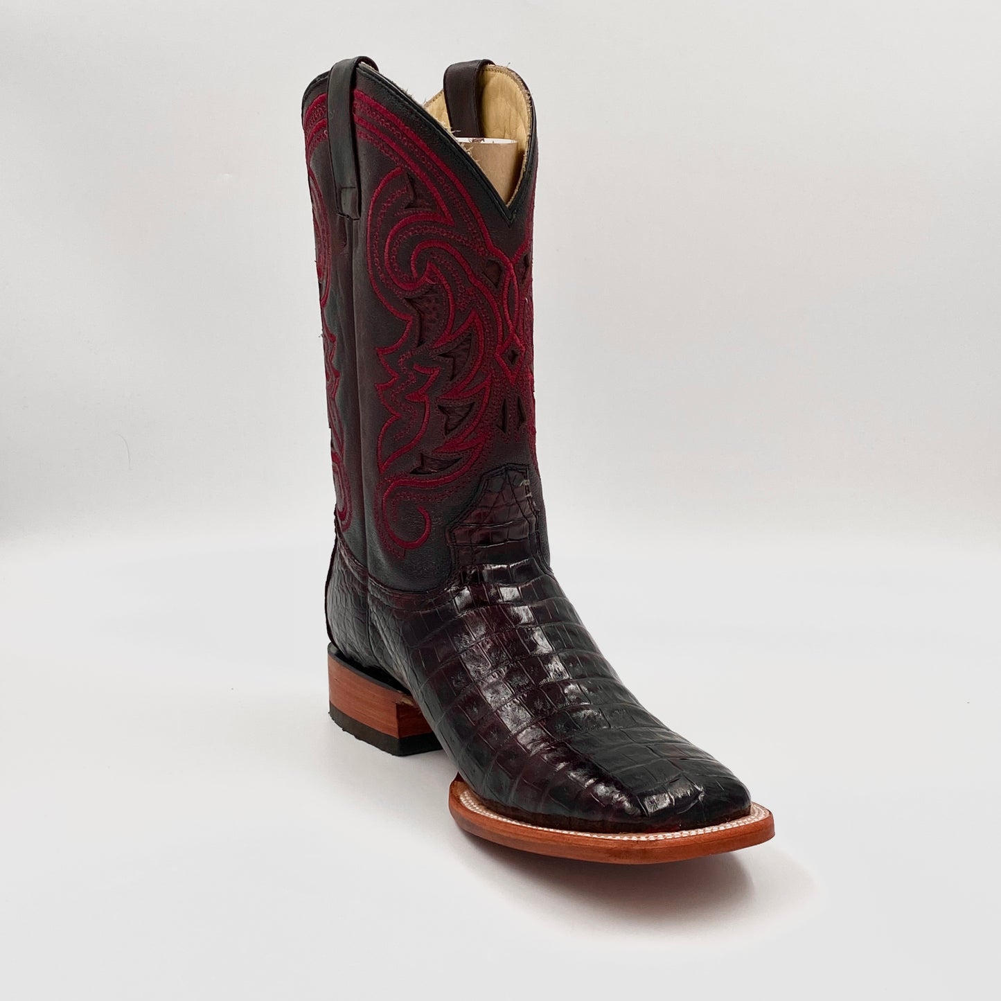 Exotic Crocodile Belly Wilde Square Toe Boot