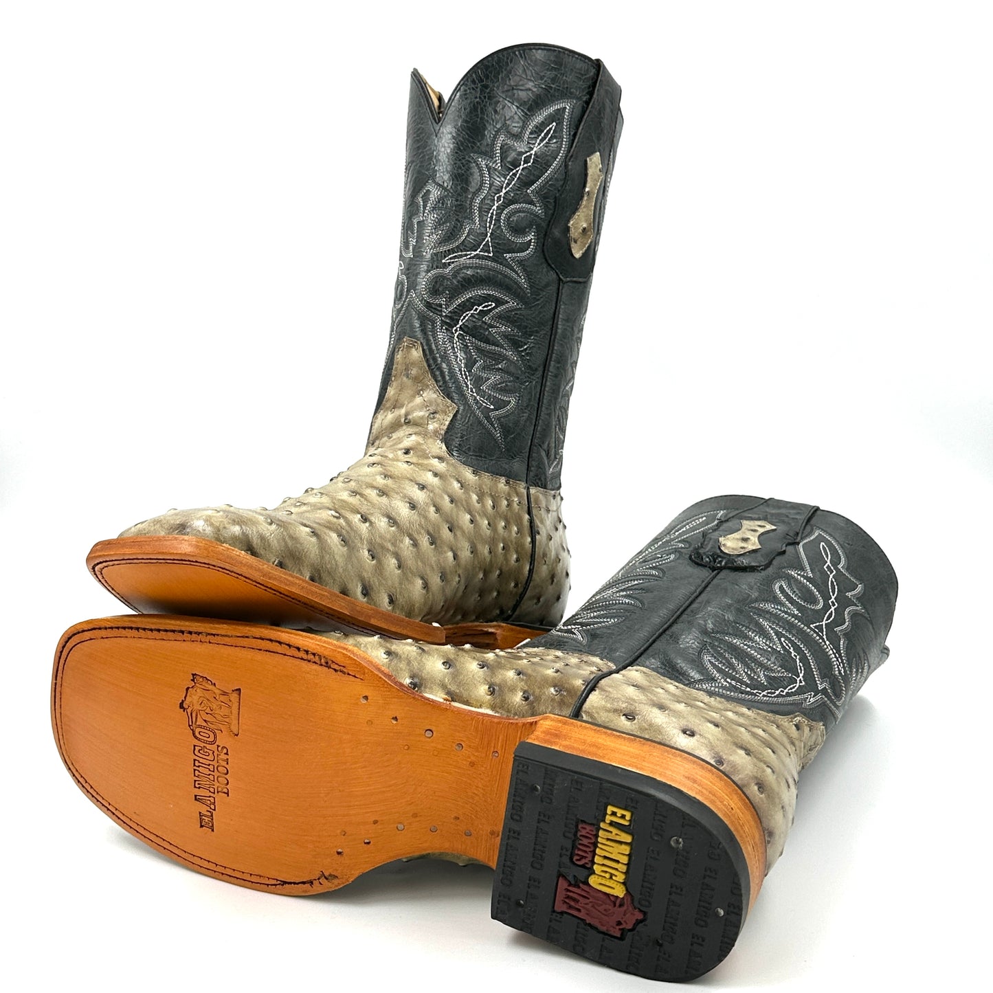 Imitation Ostrich Wide Square Boot