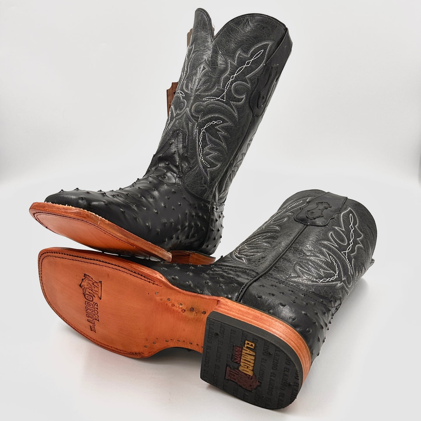 Imitation Ostrich Wide Square Boot