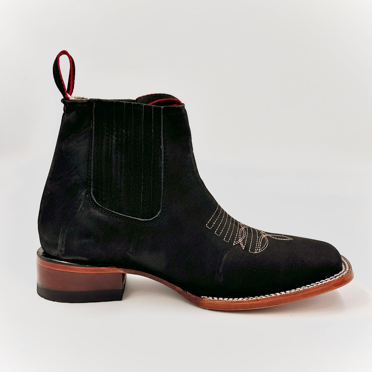 Bota cuadrada ancha tobillera
