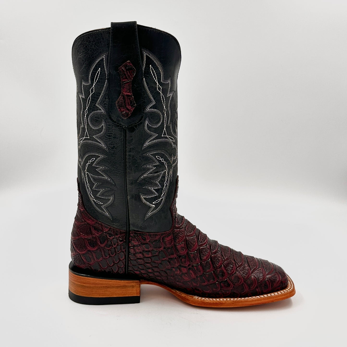 Imitation Python Wide Square Boot