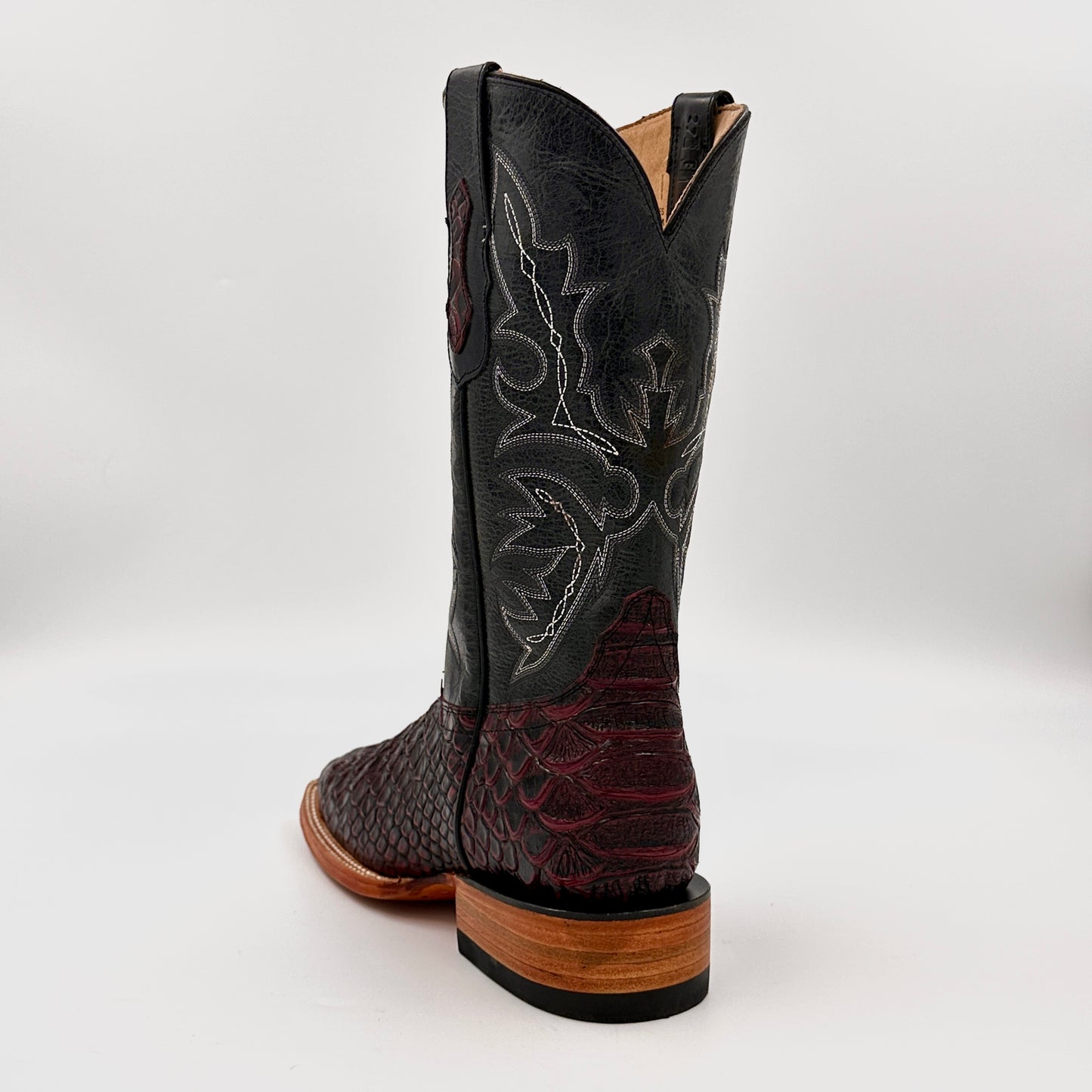 Imitation Python Wide Square Boot