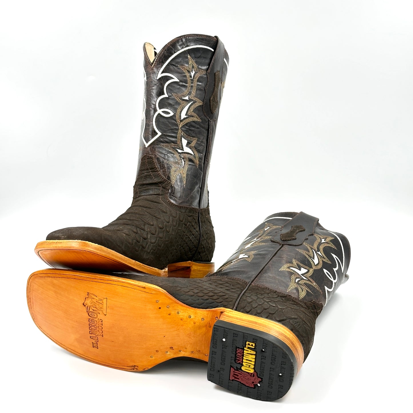 Imitation Python Wide Square Boot