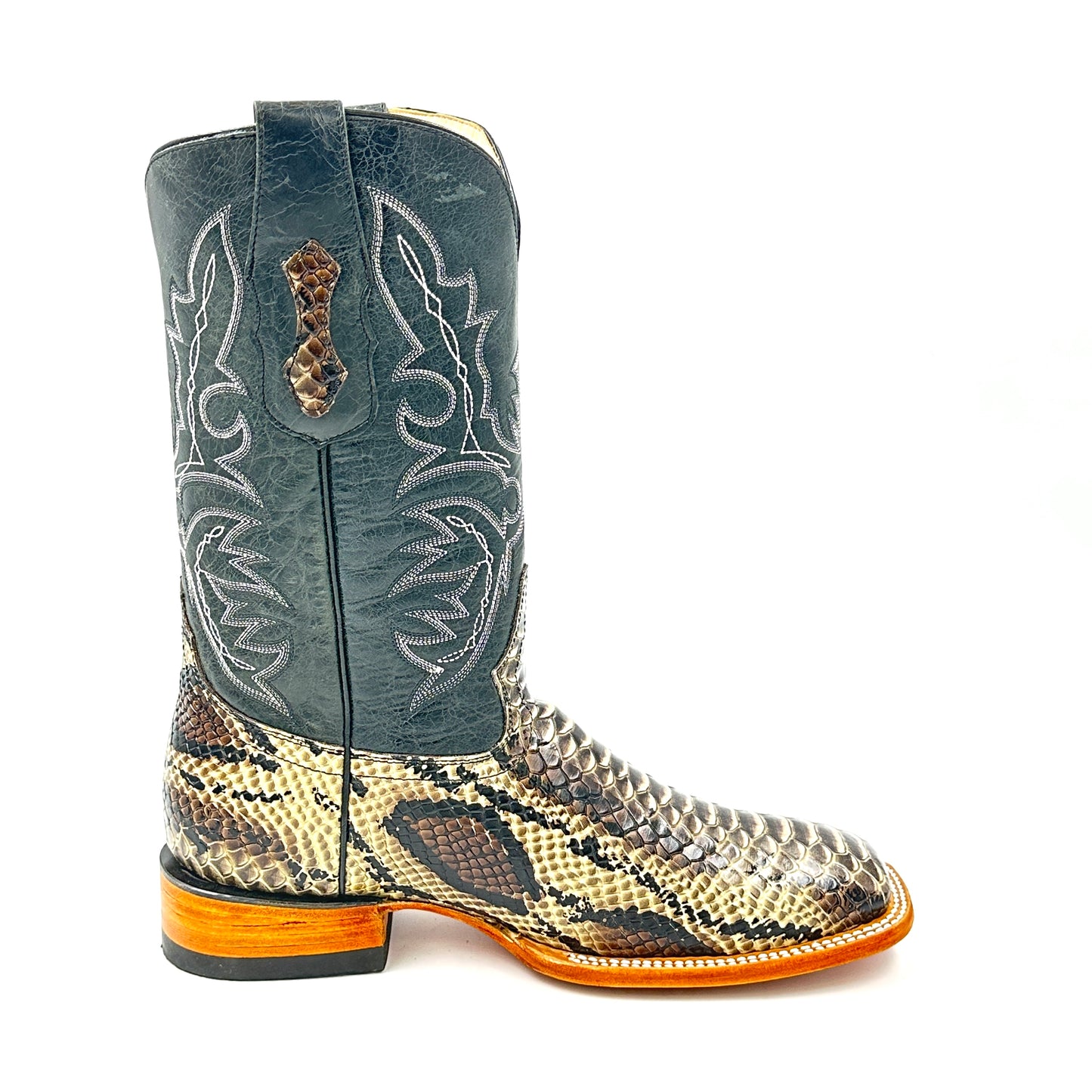 Imitation Python Wide Square Boot