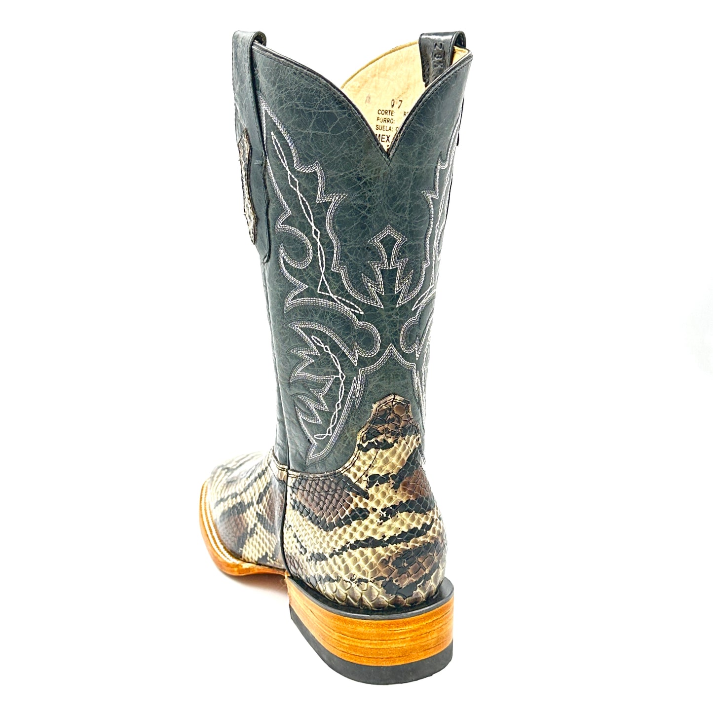 Imitation Python Wide Square Boot