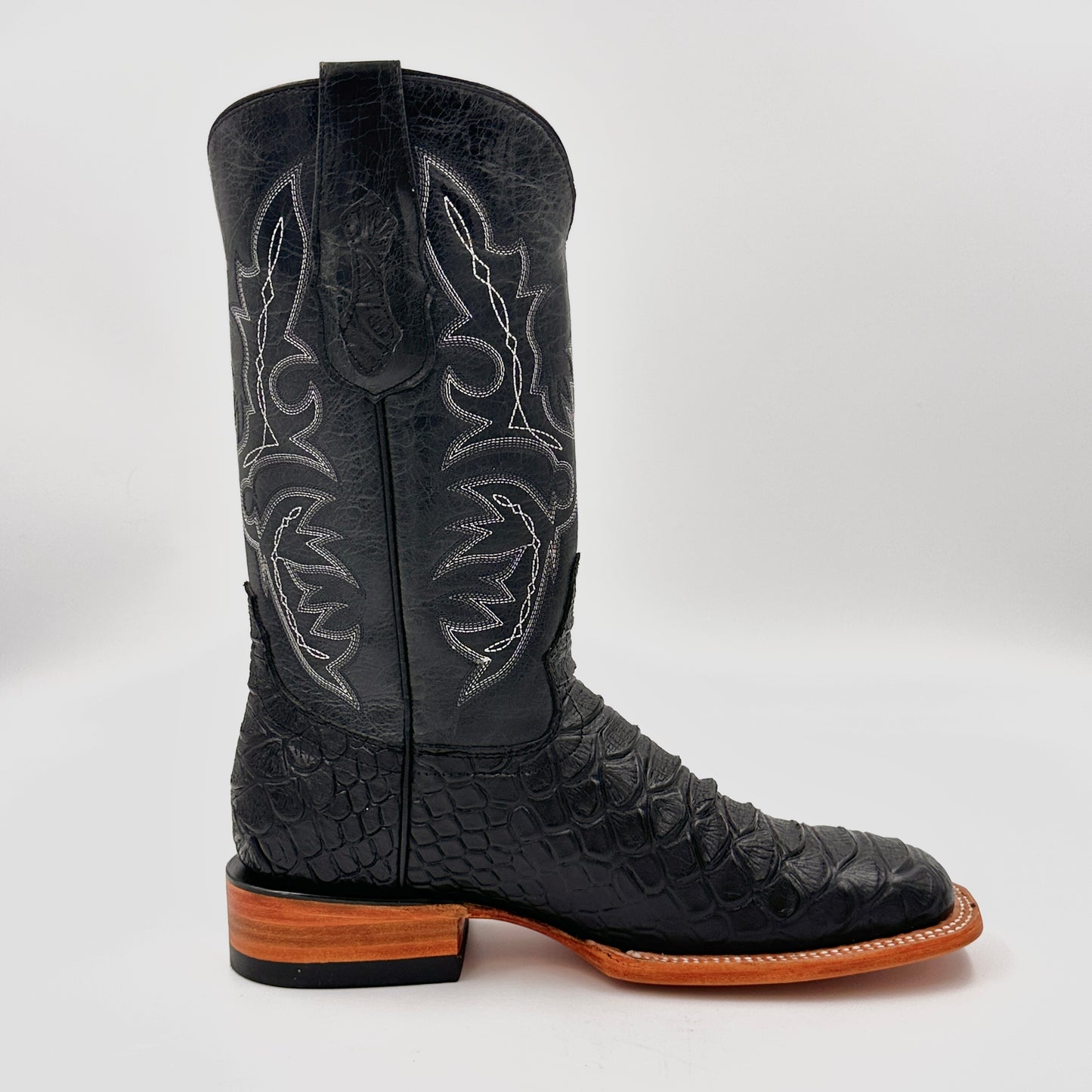 Imitation Python Wide Square Boot