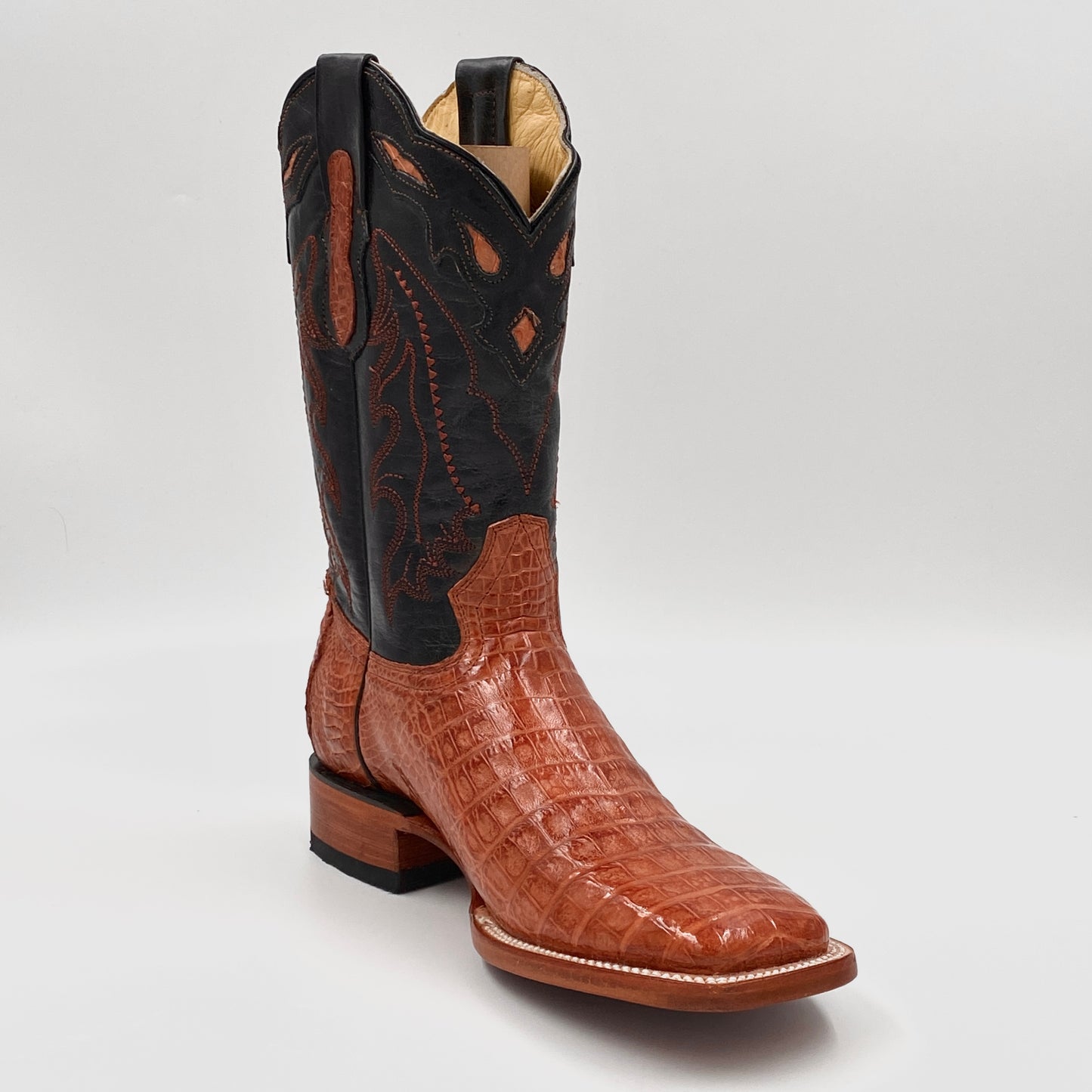 Exotic Crocodile Belly Wilde Square Toe Boot