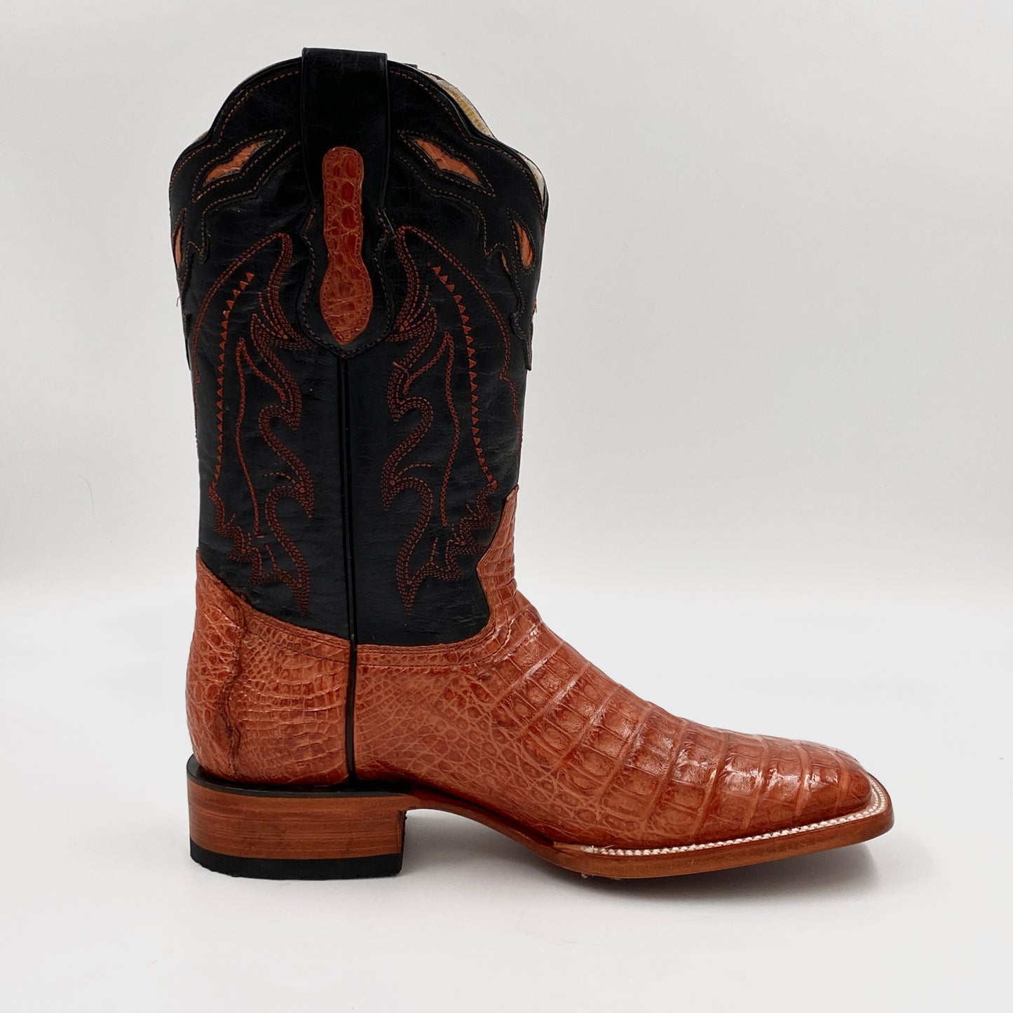 Exotic Crocodile Belly Wilde Square Toe Boot