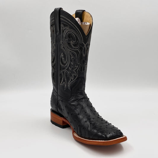 Ostrich Exotic Wide Squared Toe Boot