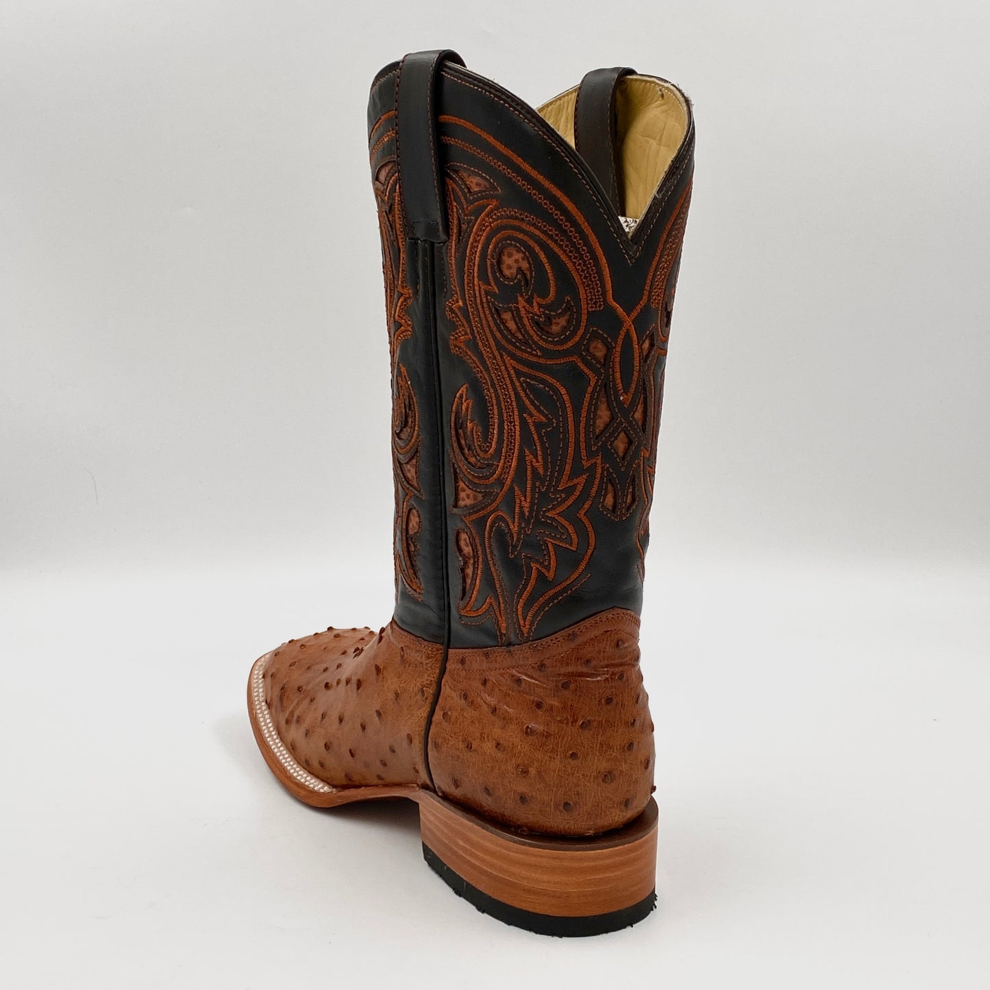 Ostrich Exotic Wide Squared Toe Boot