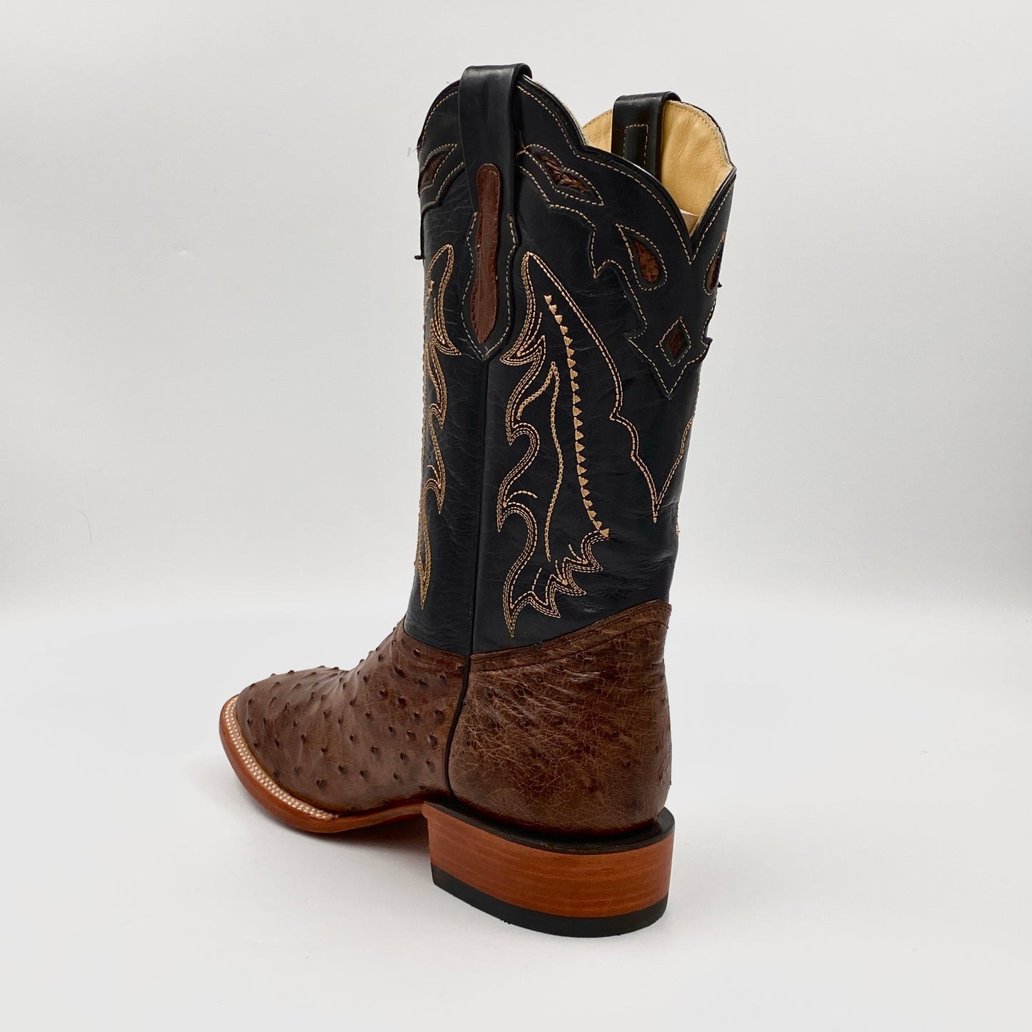 Ostrich Exotic Wide Squared Toe Boot