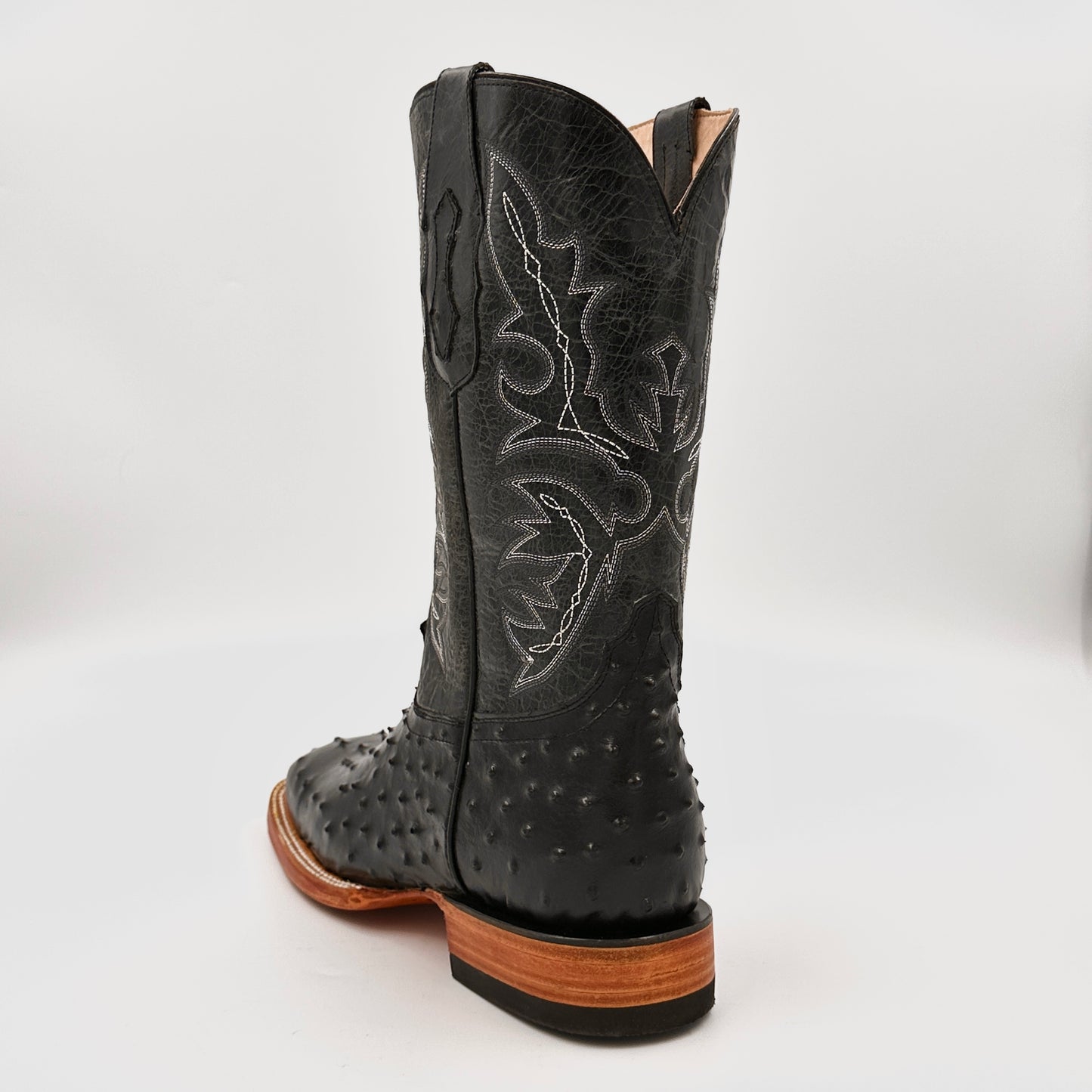 Imitation Ostrich Wide Square Boot
