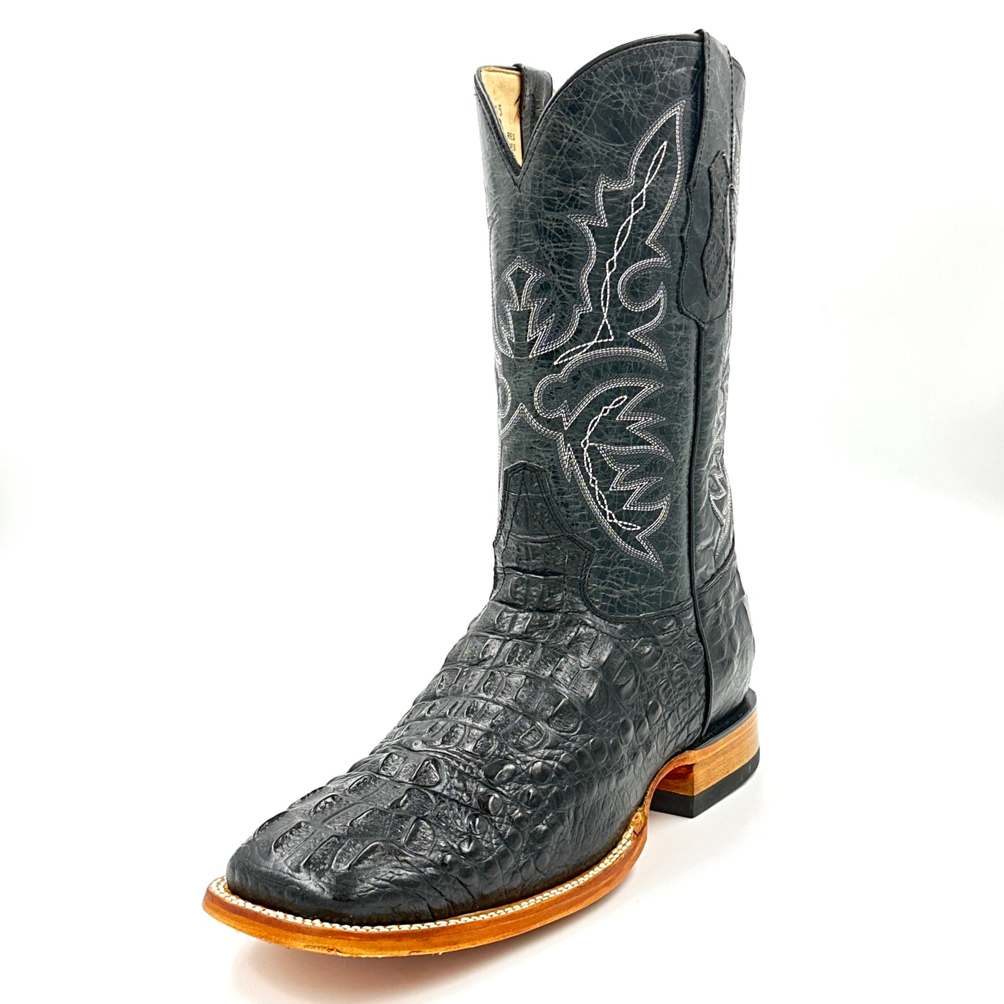 Imitation Croc. Hornback Wide Square Boot