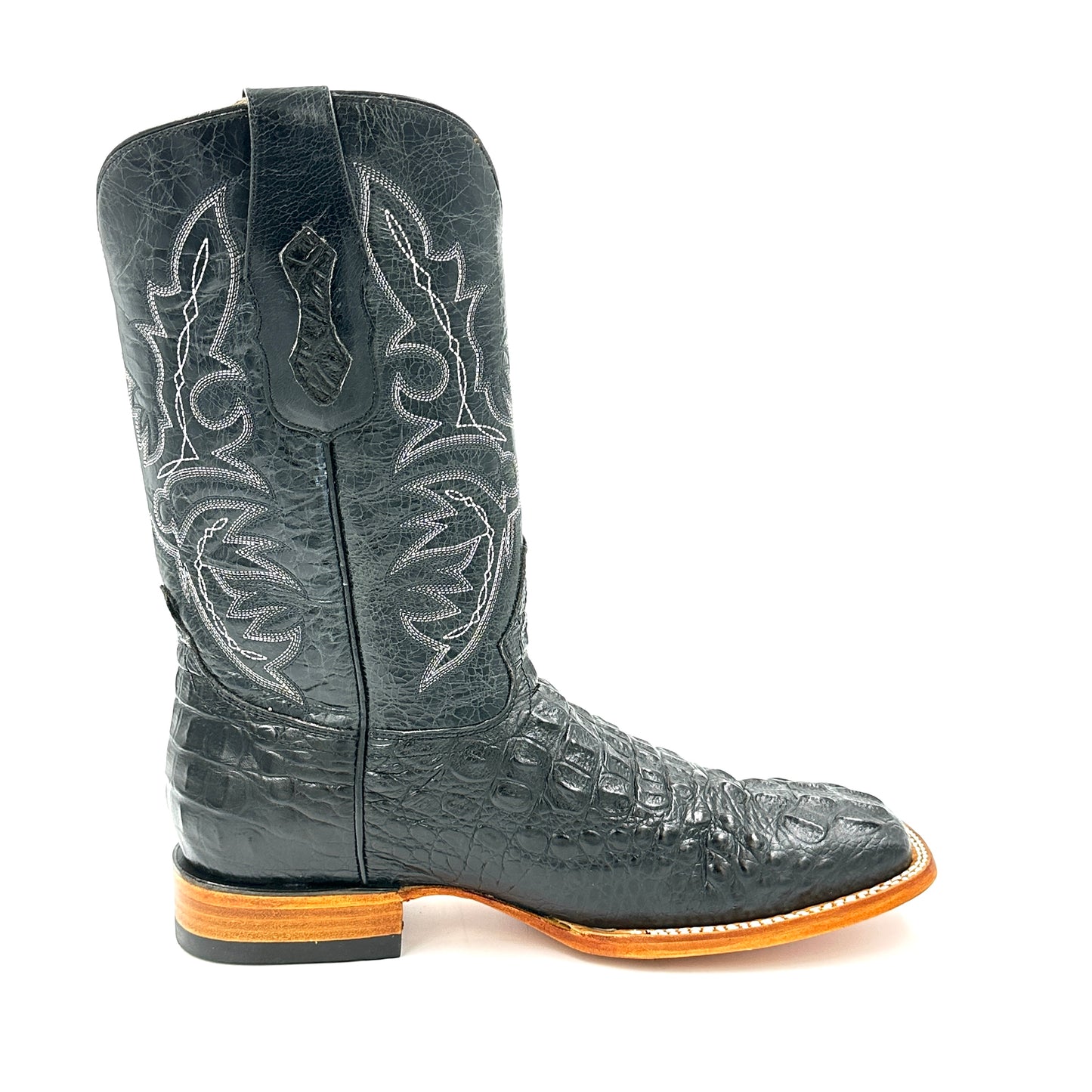 Imitation Croc. Hornback Wide Square Boot