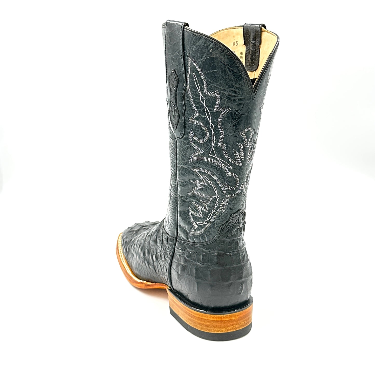 Imitation Croc. Hornback Wide Square Boot