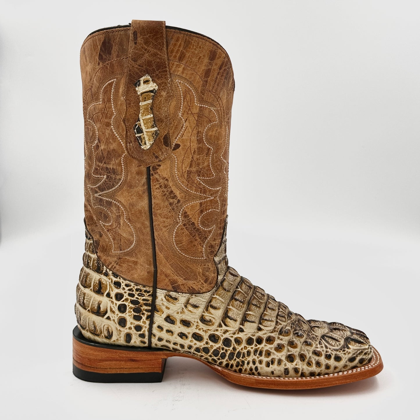 Imitation Croc. Hornback Wide Square Boot