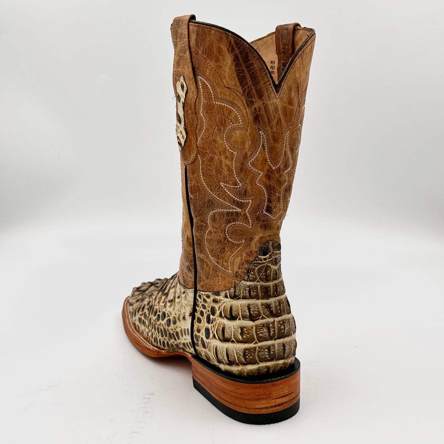 Imitation Croc. Hornback Wide Square Boot