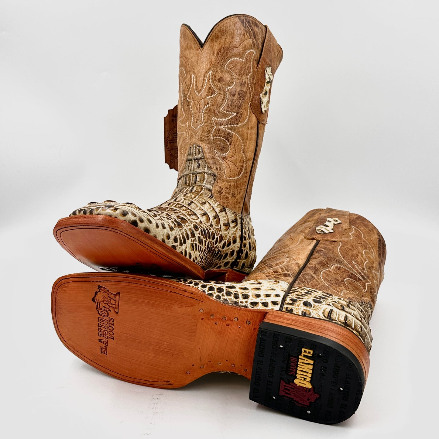 Imitation Croc. Hornback Wide Square Boot