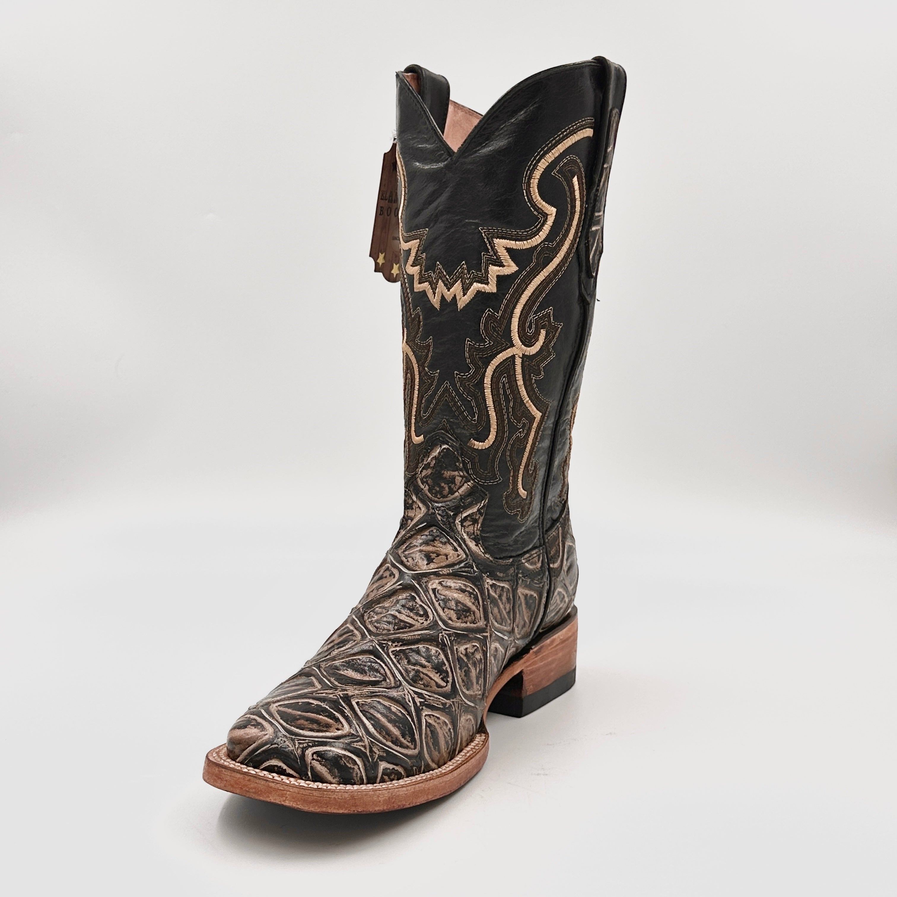 El Amigo Boot Imitation Python Wide Square Toe – El Amigo Western Wear